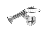 A牙II型軋制螺紋型80°十字槽半沉頭木螺釘 ASME B18.6.1