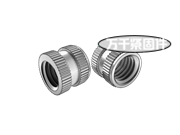 滾花通孔中間帶槽臺階鑲?cè)肼菽?DIN 16903