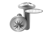 米字槽圓頭帶墊螺釘 DIN 967