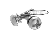 十字槽盤頭螺釘、小平墊和彈墊圈組合（企標(biāo)） GB 9074.4G