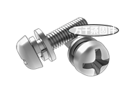 十字槽小盤頭螺釘、平墊和彈墊組合 GB 9074.8