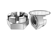 3型六角開槽薄螺母-墊圈面 JIS B1170